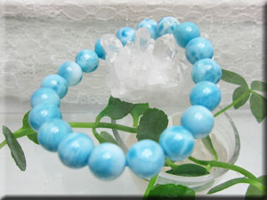 ラリマー ブレスレット/最高級TOPグレード ラリマー10mm珠ブレスレット(17.5cm)