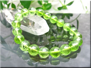 ペリドット ブレスレット/アフガニスタン産 /10mmブレスレット3Aグレード/石の大きさ:10mm/内径サイズ:約17cm