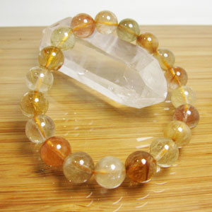ミックスルチル/緑ルチル/金ルチル/赤ルチル/福禄寿 ブレスレット/10mm/針水晶/ブレスレット