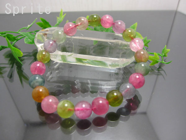 アフガニスタン産 マルチカラー・トルマリン25A ブレスレット 最高級品質、8mm珠