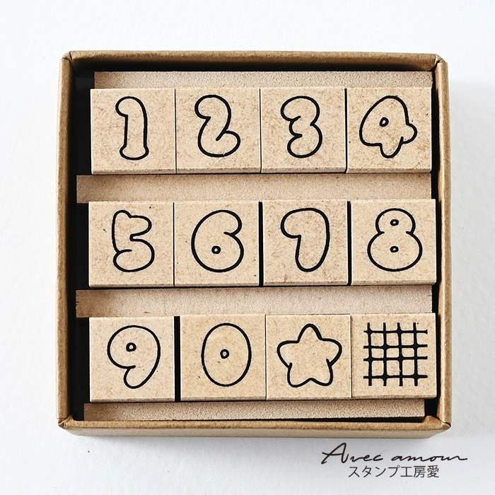 Rakuten - Petit Numbers Stamp　ぷちナンバーすたんぷ【プチスタンプ　 かわいいスタンプ　ミニスタンプ　 スケジュールスタンプ　手帳　はんこ　 ハンコ　 手帳デコ　数字　文字　ゴム印】