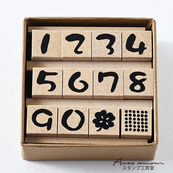 Petit Numbers Stamp ぷちナンバーすたんぷ【プチスタンプ かわいいスタンプ ミニスタンプ スケジュールスタンプ 手帳 はんこ ハンコ 手帳デコ 数字 文字 ゴム印】