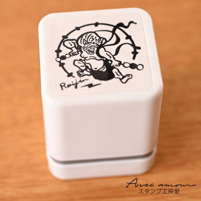 手のひら名画スタンプ-雷神　風神雷神図-【絵画はんこ　美術　名画スタンプ　浮世絵　日本絵画風　西洋..