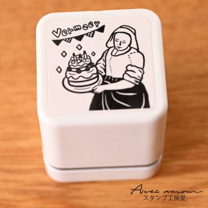手のひら名画スタンプ-フェルメール-【絵画はんこ　美術　名画スタンプ　浮世絵　日本絵画風　西洋絵画..