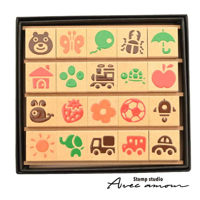 Rakuten - ミニスタンプ20個セット 【スタンプ　はんこ　動物　かわいい】