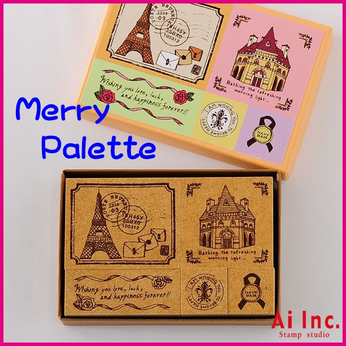 -Merry　Palette　Stamp-かわいいスタンプ／楽しいハンコ 手作り雑貨・手芸用に最適。メリーパレットスタンプ・Paris Holiday