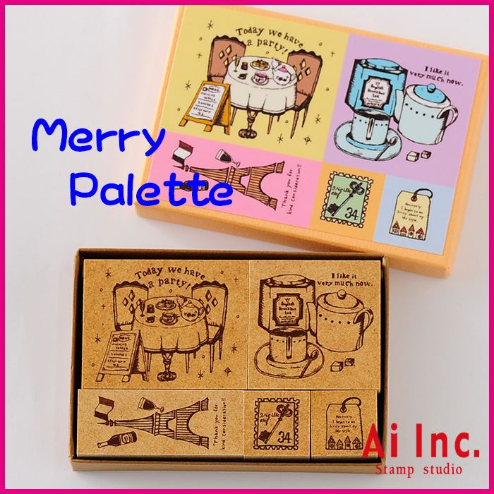 -Merry　Palette　Stamp-かわいいスタンプ／楽しいハンコ 手作り雑貨・手芸用に最適。メリーパレットスタンプ・Paris Cafe