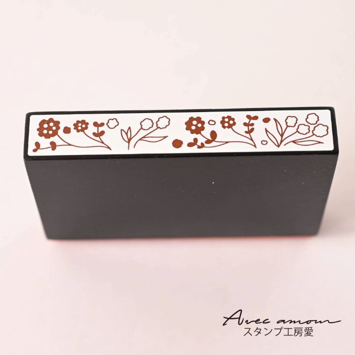 Rakuten - ボーダースタンプ【アンティーク　花　フラワー　手帳　大人女子文具　ハンコ　文具　ゴム印】
