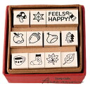 ぷちすたんぷセット Petit Stamp -秋の紅葉ー-【オリジナルスタンプ・アンティークスタンプ・かわいいスタンプ・手帳デコ・はんこ・ハンコ・スケジュール・ハンドメイド】