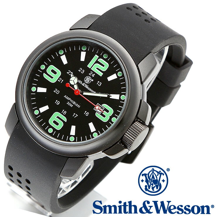 [正規品] スミス＆ウェッソン Smith & Wesson ミリタリー腕時計 AMPHIBIAN COMMANDO BLACK SWW-1100 [..