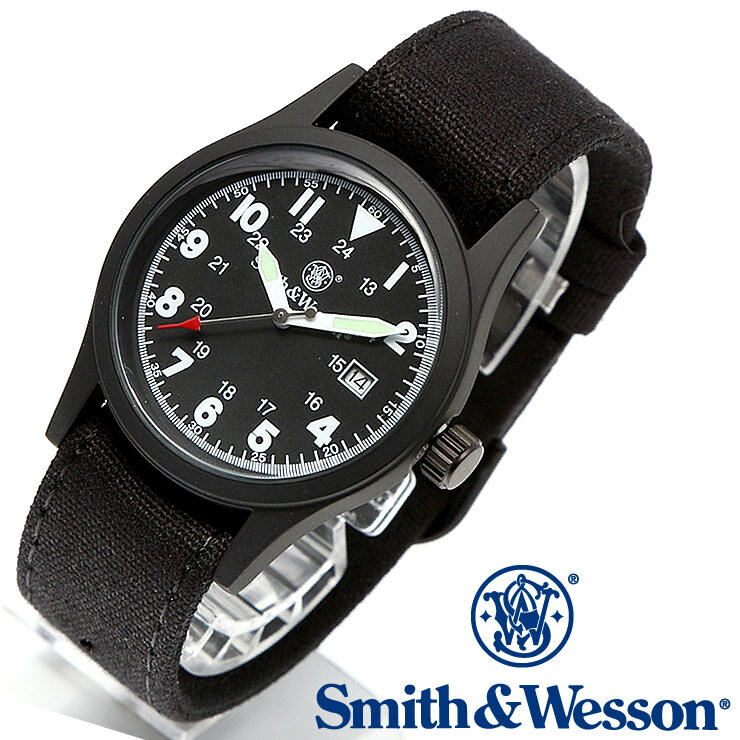 [正規品] スミス＆ウェッソン Smith & Wesson ミリタリー腕時計 MILITARY WATCH BLACK SWW-1464-BK [あ..