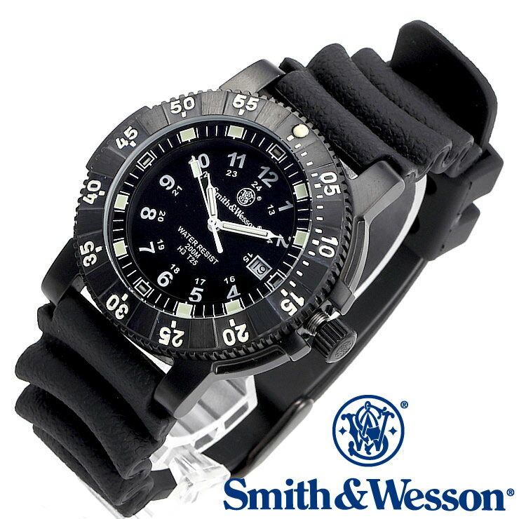 [正規品] スミス＆ウェッソン Smith & Wesson スイス トリチウム ミリタリー腕時計 SWISS TRITIUM 357 SERIES DIVER WATCH RUBBER BLACK SWW-357-R [あす楽] [送料無料] [雑誌掲載ブランド]