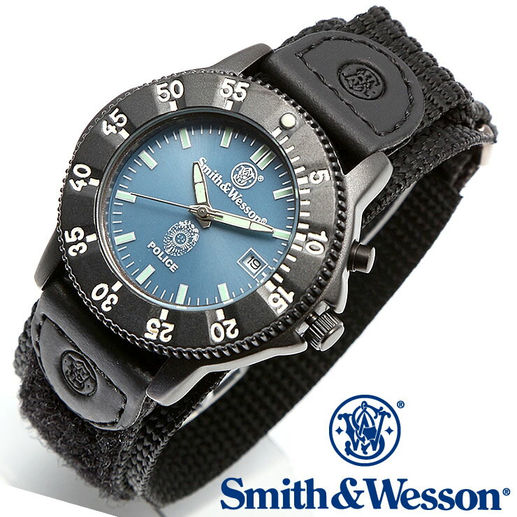 正規品 スミス＆ウェッソン Smith Wesson ミリタリー腕時計 455 POLICE WATCH BLUE/BLACK SWW-455P あす楽 送料無料