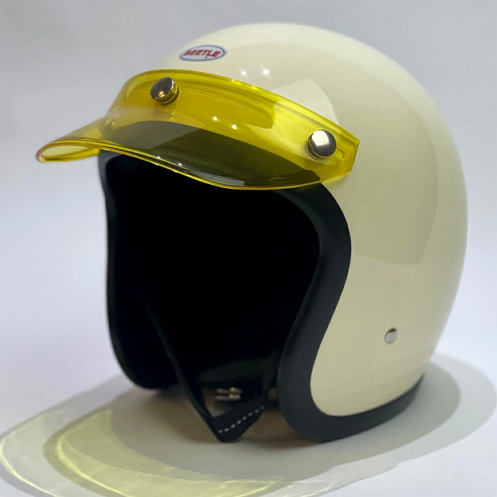 70s VISOR イエロー OCEAN BEETLE/オーシャンビートル VISOR バイザー レトロ バイク 半キャップ 半ヘル ハーフヘルメット ジェットヘルメット 装飾用 イエロー