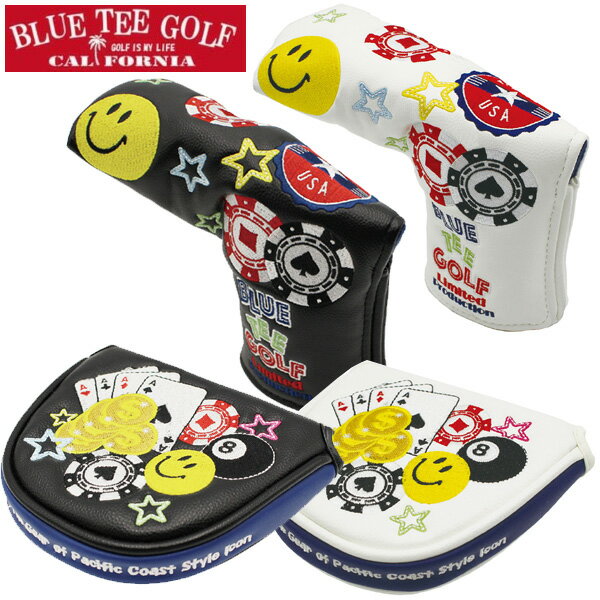 【店内全品ポイント10倍＆クーポン割引！5/23(木)9:59迄】BLUE TEE GOLF ブルーティーゴルフ 限定モデル スマイル & ベガス カジノ パターカバー 2サイズ・各2色　1227 新生活 プレゼント