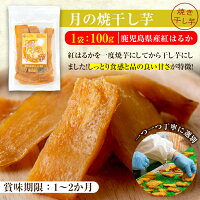 【メール便で2袋・送料無料】<月の焼干し芋(100g×1袋)★お試しセット>鹿児島県産紅はるか使用!無添加無着色のスイーツなほしいも!ポイント消化に!【末永商店】