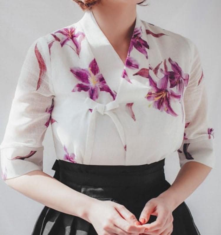 [Korean Traditional Clothing Style] Django Ring - Spring/Summer Outfit - Elegant and Sophisticated for Adult Women - White - Sizes S, M, L