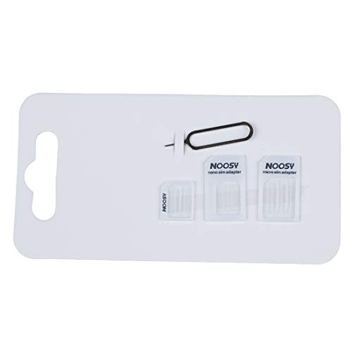 noosy Nano SIM MicroSIM 変換アダプタ For iPhone 5 4S 4 ナノシム SIMカードorMicroSIM MicroSIM SIMカード+ SIMピン 4点セット (ホワイト)
