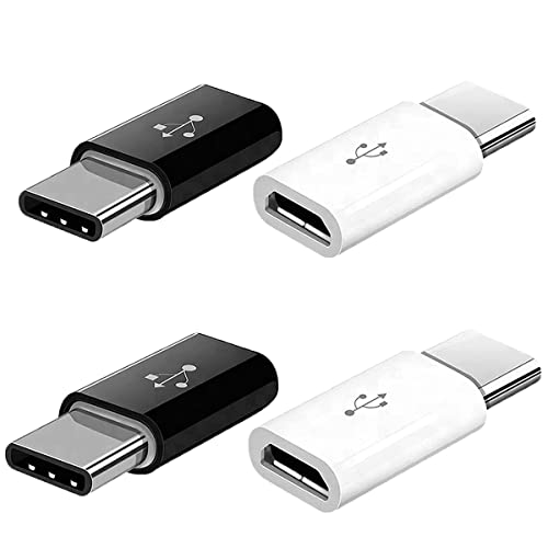 USB Type C メス to USB 3.0 オス 変換アダプタ 急速充電/データー転送/ 56Kレジス Kafand USB type C 変換コネクタ 白 黒各2個入り (..