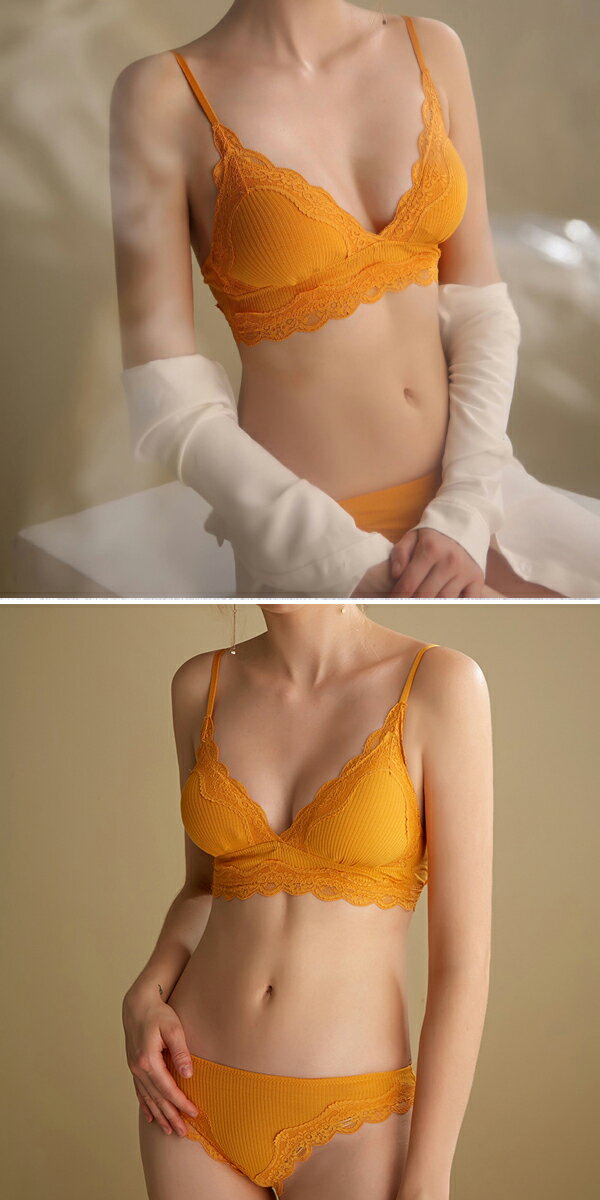 ブラレット　リブブラ　ノンワイヤーブラ　リブ　ショーツセット　コットン　楽ちん　お家ブラ　楽ブラ 三角ブラ　ノーカップ　ストレッチ　ランジェリー　スポーツ　ナイトブラ　ヨガ　綿　夜用　マタニティ　スポブラ　ノンワイヤー　ワイヤレス 2