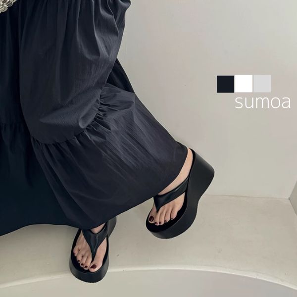 Rakuten - ウェッジソール　厚底サンダル　トングサンダル　ミュール　サンダル　メタリック　レディース　歩きやすい　WEDGE　美脚　ウェッジ　厚底　10cmヒール
