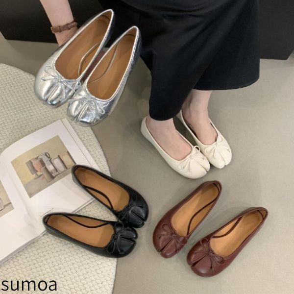 Rakuten - 足袋パンプス　バレエシューズ　タビ　たび　パンプス　足袋　バレリーナ　ラウンドトゥ　バレエシューズ　フラットシューズ　ペタンコ　レディース　フラット　楽ちん　歩きやすい　安定　先割れ　タビバレエ