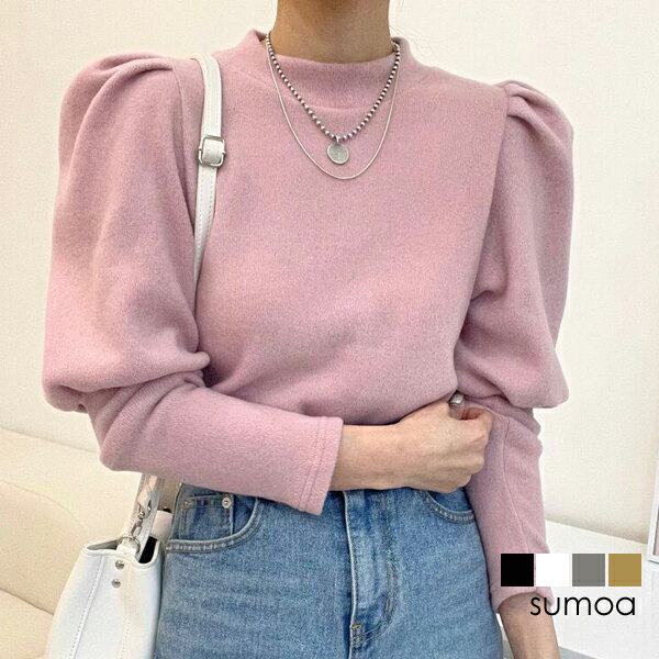 パフスリーブカットソー微起毛ハーフ...