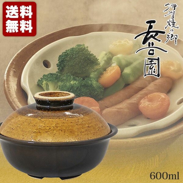 長谷園 伊賀焼 蒸し小鍋 どんぐり AIC-17 土鍋 一人用 7号 おしゃれ 直火 一人用鍋 小鍋 蒸し鍋 ヘルシー蒸し鍋