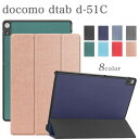 タッチペン・専用フィルム2枚付 docomo dtab d-51C ケース カバー 10.1インチ ドコモタブレットケース 3つ折り ディータブ d51c タブレットカバー 手帳型 PUレザー タブレットカバー オートスリープ機能 蓋マグネット内蔵 シンプル おしゃれ 軽量 薄型 耐衝撃