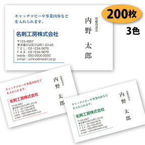 【送料無料】【名刺 作成】ビジネス名刺-横15　200枚【デザイン 制作】【送料無料】 ショップカード シンプル ビジネス ポイントカード スタンプカード 両面(裏面)印刷は別料金