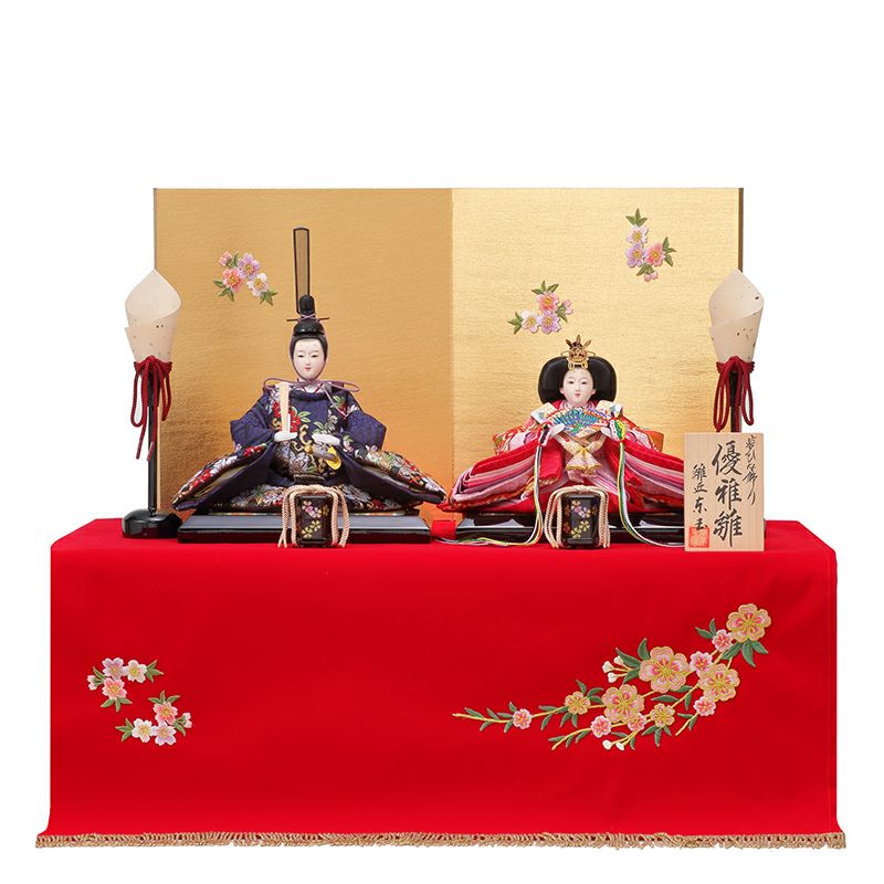 送料無料　東玉監製　優雅雛人形　頭師:田邊安通　着付師:青柳博鳳　衣装着親王飾り　木製収納台飾り　【桜香織】　〈お雛様 お雛さま おひな様 お雛飾り お内裏様 雛祭り 三月三日 初節句 初節供 桃の節句 衣裳着人形 収納タイプ 収納飾り〉