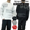 ニット メンズ セーター クルー ジャガード 長袖 オーバーサイズ ユニセックス ロゴ 秋 秋服 冬 冬服 春 春服 ストリート