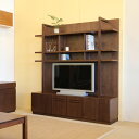【マラソン期間P2倍】LIVWOOD フラックス テレビ台 180cm テレビボード ローボード ブラウン ウォールナット 幅 174 奥行45 高さ190mm 国産 日本製 完成品 北欧 テレビラック 壁面収納(3)