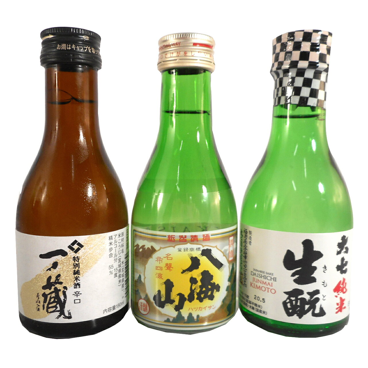 日本酒 飲み比べセット 一ノ蔵 八海山 大七 180ml ギフトボックス入り 日本酒 本州のみ送料無料 お酒 父の日 プレゼント