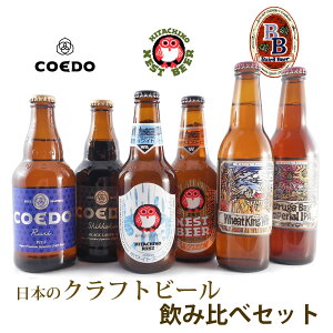 日本のクラフトビール 飲み比べセット コエドビール・常陸野ネスト・ベアードビール 6本 国産クラフトビール・地ビール 送料無料 楽ギフ_のし クール便 お酒 お中元 ギフト プレゼント