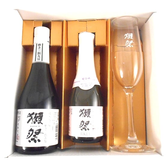 【正規販売店】お酒 お中元 ギフト プレゼント 獺祭 飲み比べセット 純米大吟醸 磨き 39 300ml 獺祭45スパークリング 180ml 獺祭フルートグラス 各1本 ボックス 日本酒 山口県 旭酒造 日本酒 二割三分 三割九分 本州のみ送料無料 クール便