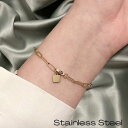 ステンレスブレスレット シンプルなロングあずきチェーンブレスレット glb48 18Kカラー ゴールドプレーティング 金属アレルギー対応 メール便送料無料 クリ...