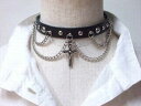 チョーカー レディースアクセサリー アクセサリー ファッション 本革 PUNKS ROCK クロス レザーパンク ロック パンク ゴスロリ系 レザー メンズ レ...