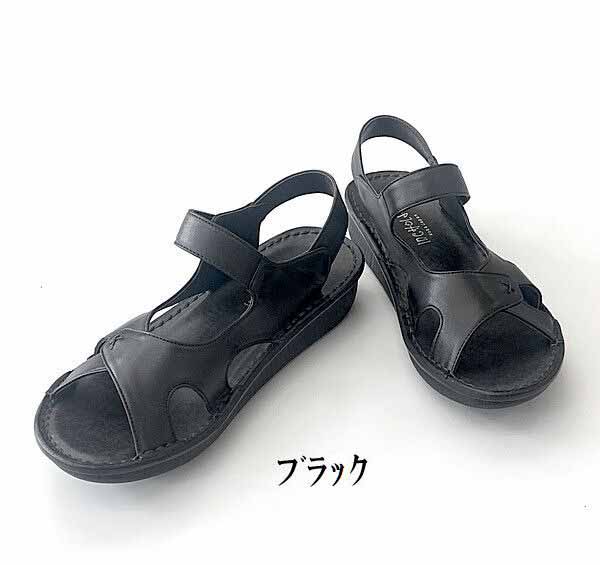乐天商城 - サンダル レディースシューズ レディースファッション 靴 本革 バックバンド S M L LL 爪先のかえりよい 船底タイプ 楽々コンフォート 足の負担和らげる 歩行に最適 コンフォートシューズ