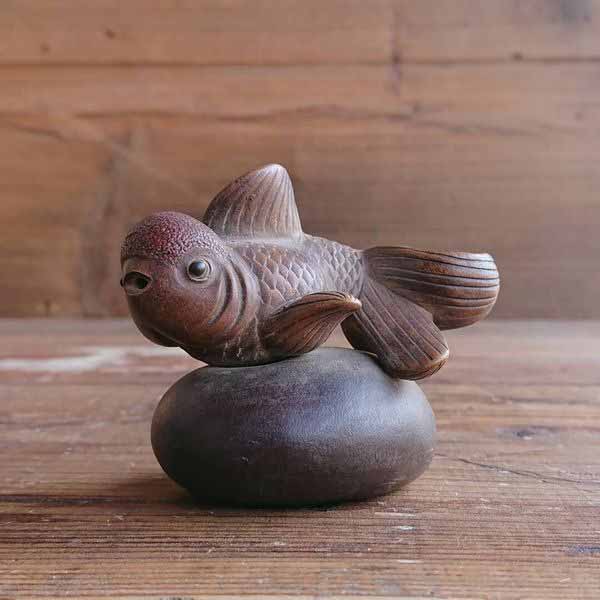 樂天商城 - オブジェ 置き物 インテリア雑貨 家具 インテリア 朱泥 精巧金魚 工芸品 金魚のオーナメント 金魚 縁起物