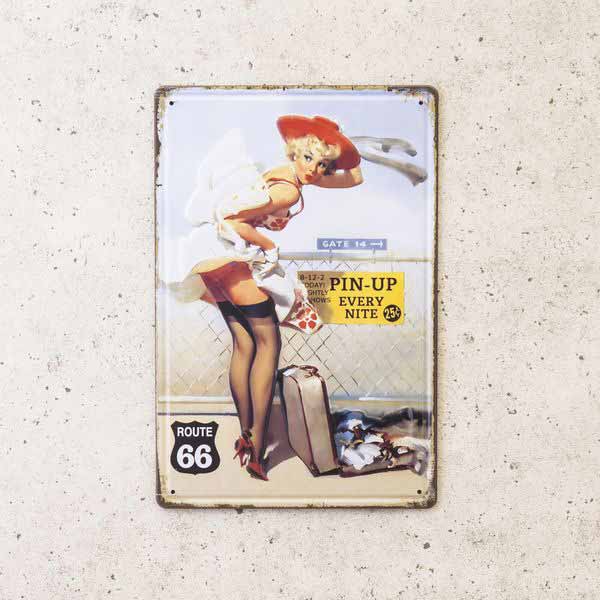 レリーフ アート ウォールデコレーション 家具 インテリア アンティーク メタルエンボスプレート PIN-UP 種類豊富 揃えたくなる 複数枚お部屋に飾る おすすめ イラスト部エンボス加工 少し浮き出して見える サイズ20x30cm だいたいA4サイズ お店やお部屋のアクセント