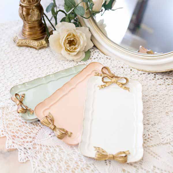 インテリアトレイ 整理用品 トレー お盆 小物入れ インテリア雑貨 家具 インテリア フレンチリボン レ..