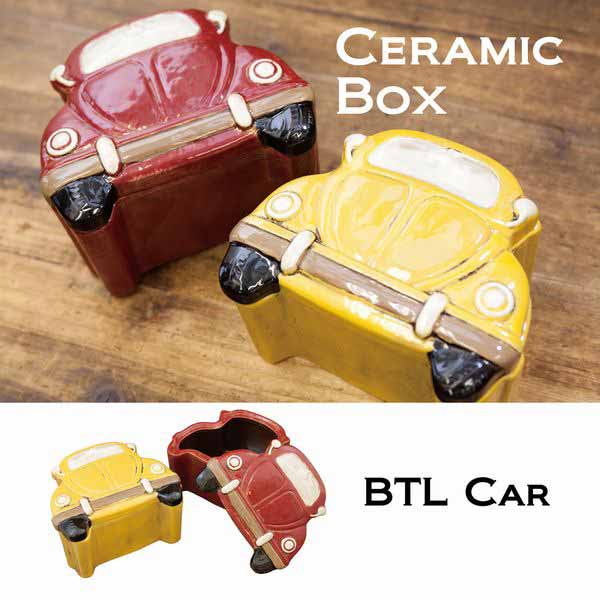 乐天商城 - 小物収納 小物入れ 整理用品 インテリア雑貨 家具 インテリア セラミックボックス BTL Car アメリカン雑貨 手塗り 味のある風合い 可愛らしい ボックス