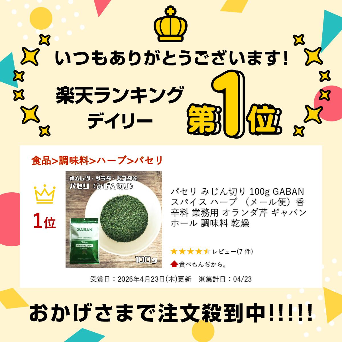 パセリ みじん切り 100g GABAN スパイス ハーブ （メール便）香辛料 業務用 オラン...