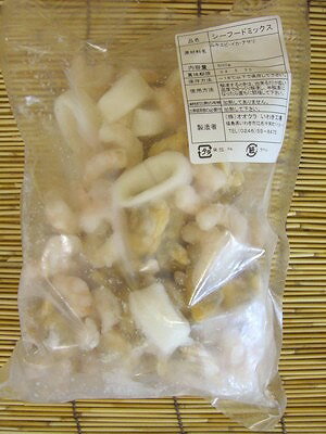 【冷凍】シーフードミックス(天然）（エビ/インド）（アサリ/中国）（いか/北太平洋）　500g　　※無添加・無着色※「冷凍品のみ」10800円以上のご注文で、「冷凍便」の送料が無料となります