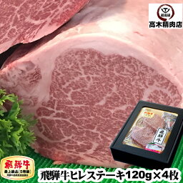 母の日 ギフト 飛騨牛 ヒレ ステーキ 120g × 4枚 【化粧箱入】 【送料無料】 a5 飛騨牛 肉 フィレ ヒレ 牛肉 黒毛和牛 内祝い お取り寄せ グルメ 贈り物 プレゼント 入学 卒業 就職