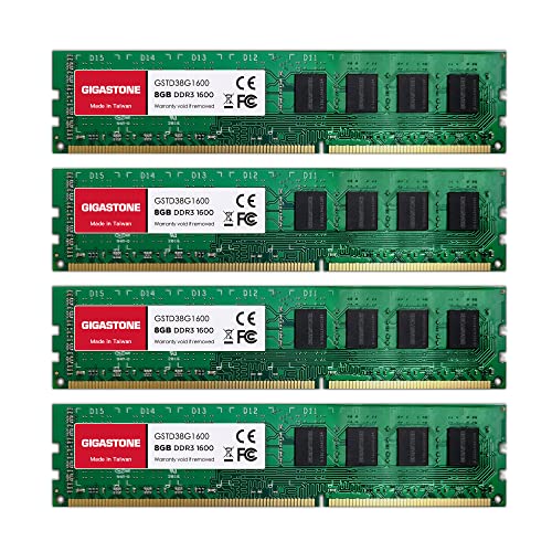  DDR3 Gigastone ǥȥåPC 8GBx4 (32GB) DDR3-1600MHz PC3-12800 CL11 1.5V UDIMM 240 Pin Unbuffered Non-ECC Memory Module Ra