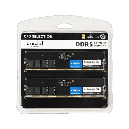 Crucial(N[V) CFD̔ fXNgbvPCp DDR5-4800 (PC5-38400) 8GB 2 (ۏ)(ۏ)(Crucial by Micron) W5U4800CM-8GS