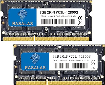 16GB DDR3 1600MHz PC3L-12800 8GB 2 12800S m[gPCp SODIMM RAM CL11 204Pin Non-ECC d1.5V Ή