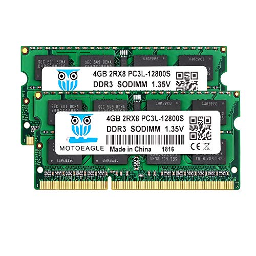 Motoeagle DDR3L 1600 PC3L-12800 1.35V (低電圧) 4GB 2枚 204Pin ノートPC用メモリ Mac 対応